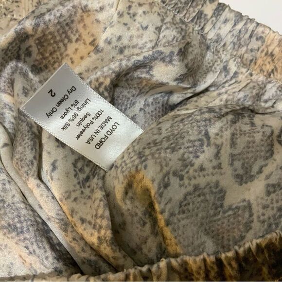 Loyd/Ford Palm Springs sequin snake Elastic High Rise Pants Beige Size 2 - Picture 6 of 6